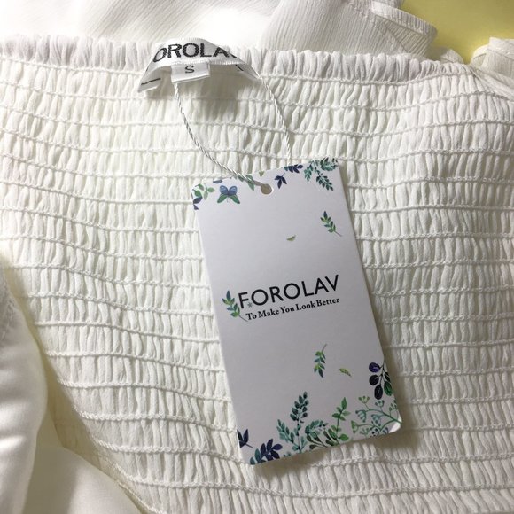 FOROLAV Sleeveless Ruffle Shoulder Smocked \Back Mini Dress - NEW WITH TAG! - Picture 13 of 16